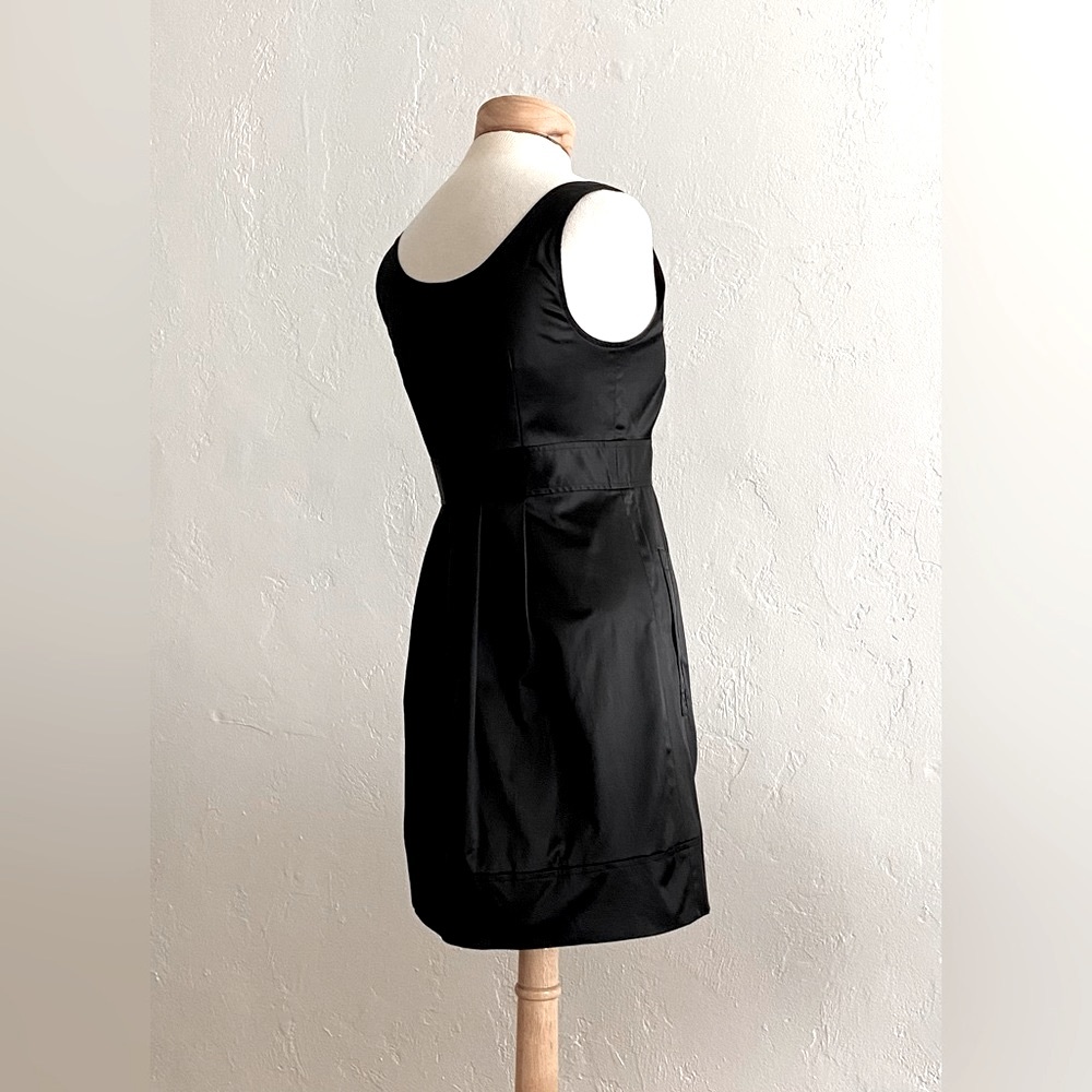 THEORY BLACK SATIN MINIDRESS MINIMALIST CHIC SIZE 2 - Picture 6 of 14